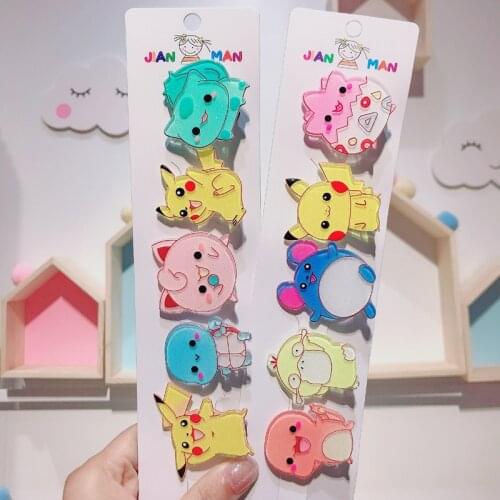 Pokemon Anime Girl Sweet Hair Clip Cartoon Kawaii Pikachu Colorful Children Toy Fashion Hair Accessories Headband Birthday Gift