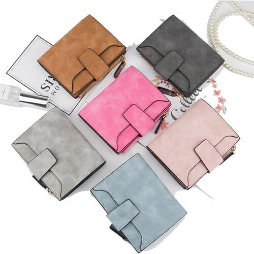 Q Casual Coin Purse Multi-function for Women Purse Card Holder High-capacity Pure Color Money Bag Wallets Pocket Zipper Bags