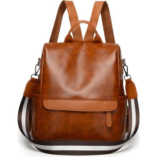 Fashion Anti Theft Women Backpack Purse Vintage Pu Leather School Bag Pretty Style Girls School Backpack Female Travel Backpack