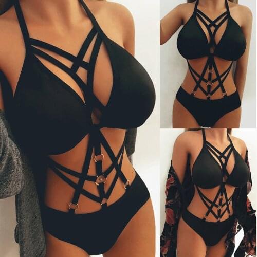 Lingerie Sexy Bra Women Bandage Lace Bralette Bustier Crop Tops Sheer Unpadded Bra Sets Bras Women Brief Sets lenceria #L