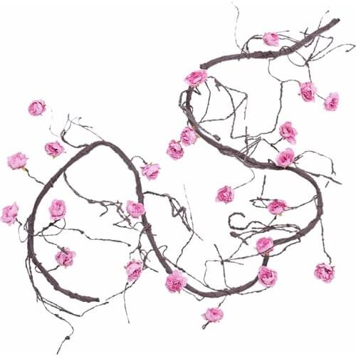 300cm Silk Flowers Peony Artificial Wedding Arch Home Decoration Ivy Vine Flower Wall Hanging Garland Liana Tree Branches Wreath