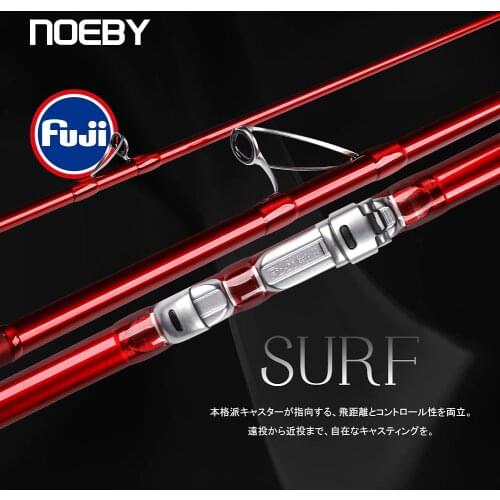 NOEBY Fishing Rod Surf 397BX 428BX 3 Section Fuji Parts Carbon Surf Fishing Rod Sinker 100-260g JAPAN Long Casting Surf Rods