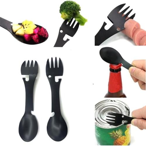 Outdoor Tablewares multifunctional Cook Fork Bottle Opener Portable Spoon camping outdoor camping hiking Safety & Survival Tools