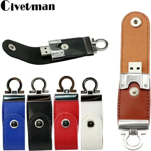 USB Flash Drive 256GB Metal Keychain with Leather Pendrive 64GB 32GB 8GB USB 2.0 Business Usb Flash 128GB Pen Drive Memory Stick