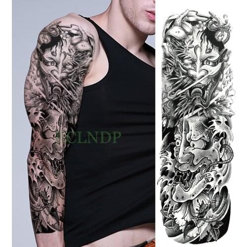 Waterproof Temporary Tattoo Sticker Prajna Skull full arm large size fake tatto body art flash tatoo sleeve tato for men women