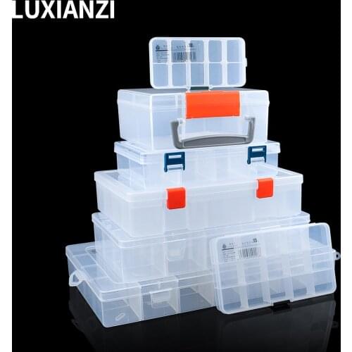 LUXIANZI Waterproof Plastic Storage Tool Box Portable Transparent Metal Parts Hardware tools Screwdriver Organizer toolbox Case