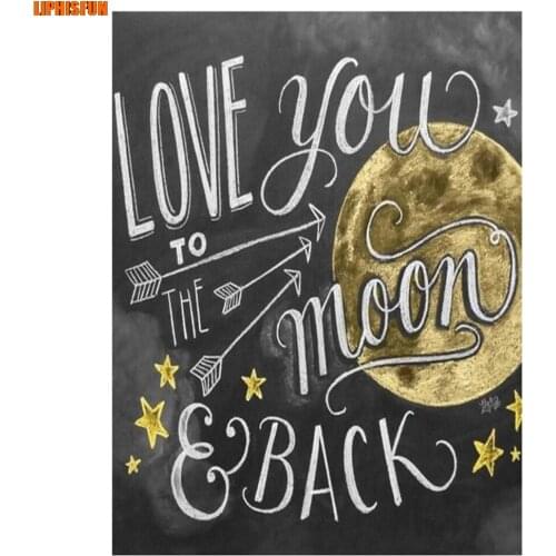 LIPHISFUN Handmade Cross Stitch Embroidery Diamond Painting Full Drill Home Decor Square/round Love to the Moon