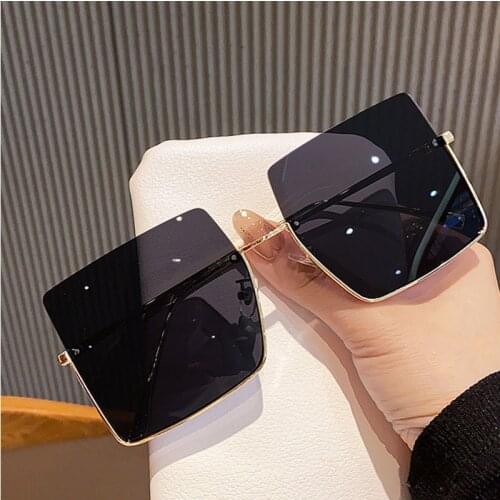 High Quality Womens Square Sunglasses Lady Metal Rimless Shades Luxury Sun Glasses Female Driving Glasses zonnebril dames UV400