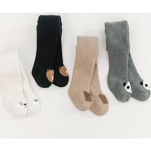 Animal Cartoon pattern Winter Warm Tights for baby kids girls Terry Thicken bebe Stockings Pantyhose Childrens clothing