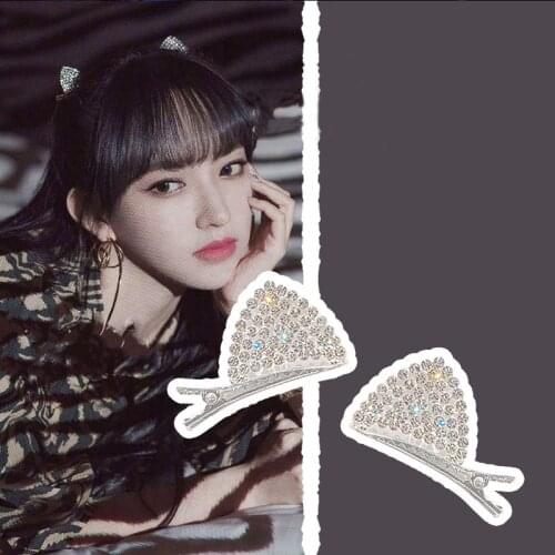 1Pair New Girls Cute Cat Ear Crystal Rhinestone Hair Clips Simple Small Sweet Hairpins Fairy Headbands Fashion Hair Accessories