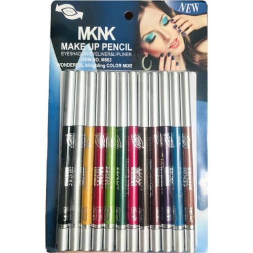 12pcs colorful makeup eyeliner pencil waterproof maquiagem pen cosmetics lapis styling tools free shipping