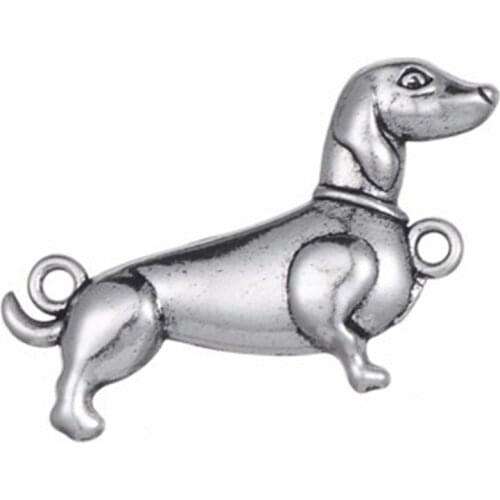 2018 Dachshund Dog Animal Charm Silver Plated Pendant Diy Handmade Jewelry Fit For Necklace Bracelet Making