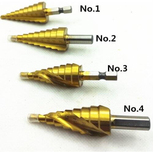 4-20mm HSS Step Cone Drill Bit Titanium Coated Wood Hole Drilling