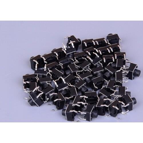 50pcs/lot Wholesale 6*6*6mm Round Pushbutton 4 Pins SMD SMT Momentary Tactile Switch Micro Switch