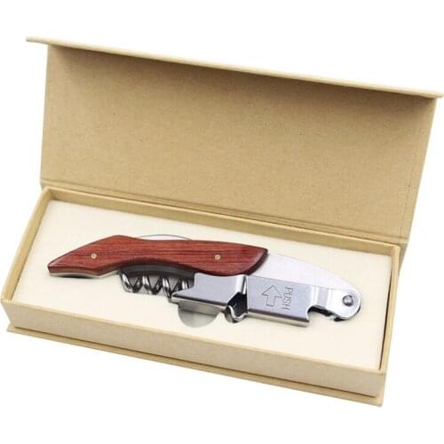 50pcs Stainless Steel Red Wine Beer Bottle Opener Multi Function Kitchen Tools Corkscrew Gift Box Package WB67