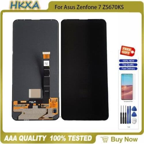 6.67" Original AMOLED For Asus Zenfone 7 ZS670KS LCD Display Touch Screen Digitizer For Asus Zenfone 7 Pro ZS671KS LCD Screen