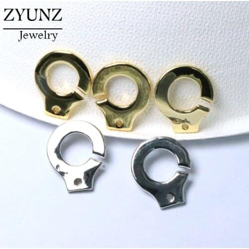 6 Sets, Gold / Silver Color Small handcuffs clasp, Bracelet Clasps, Jewelry Accessories