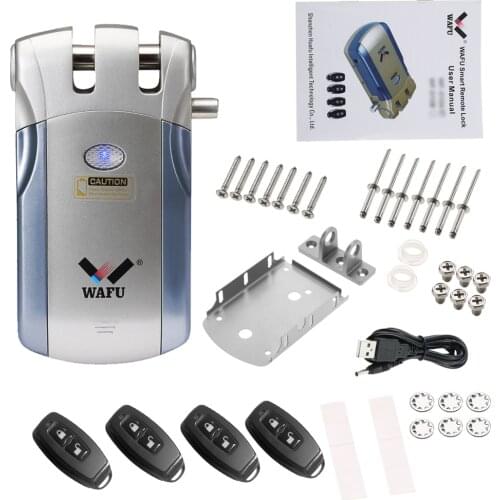 WAFU WF-018 Electric Lock Wireless Intelligent Remote Control Smart Lock Security Invisible Keyless Door Entry Intelligent Lock