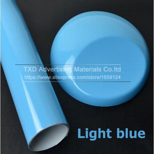 10/20/30/40/50/60x152CM Light blue glossy vinyl wrap film Car styling Glossy Vinyl sticker glossy light blue car wrap film