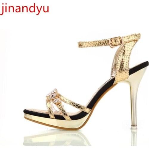 High Heels Women Sandals Thin Heels Pumps Crystal Sexy Sliver Gold Heels Fashion Women Summer Party Ladies Shoes and Sandals