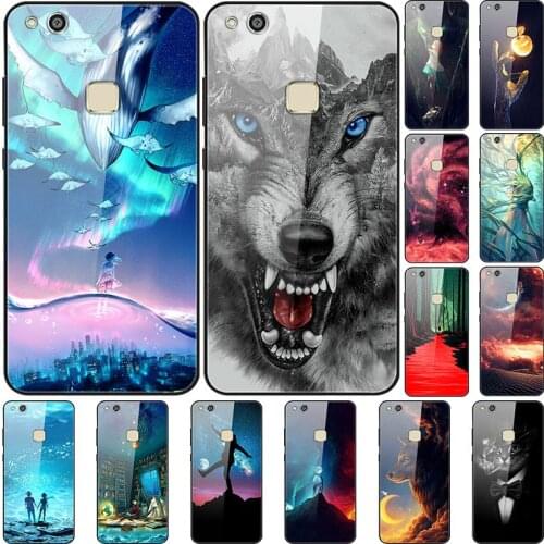 Case For Huawei P10 Lite Back Phone Cover Black Silicone Bumper With Tempered Glass