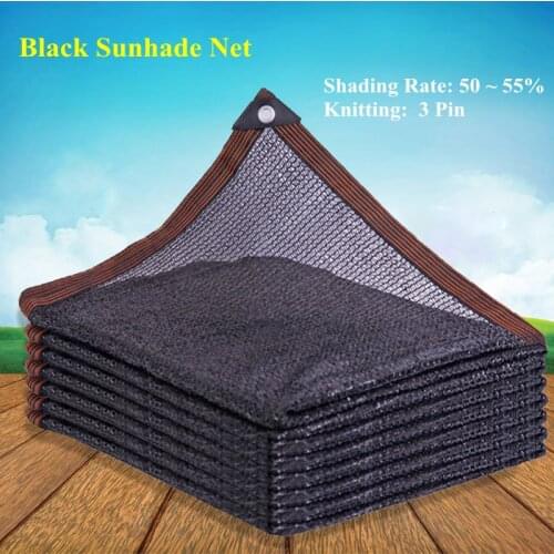 Black 3 Pin Anti-UV HDPE Shading Net Succulent Plant Sunshade Net Outdoor Swimming Pool Cover Sun Shade Net Shading Rate 50~55