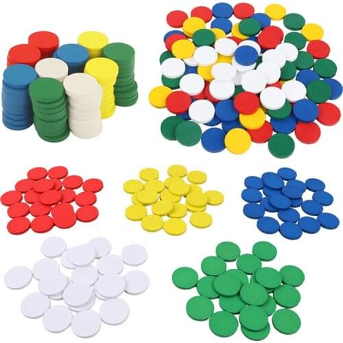 100PCS Wooden Rainbow Disc Montessori Teaching Aid Toy Color Sensory Circular 3D Puzzle Preschool Children Educational Math Toy