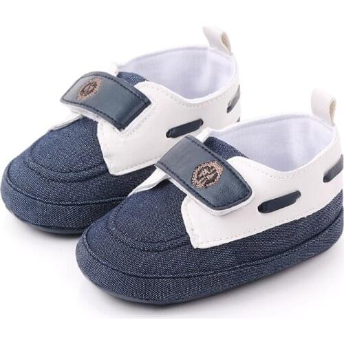 Baby Shoes Solid Color Infant Crib Shoes PU Leather Shoes Baby Sneaker Anti-slip Soft Sole Toddler Prewalker For 0-18M
