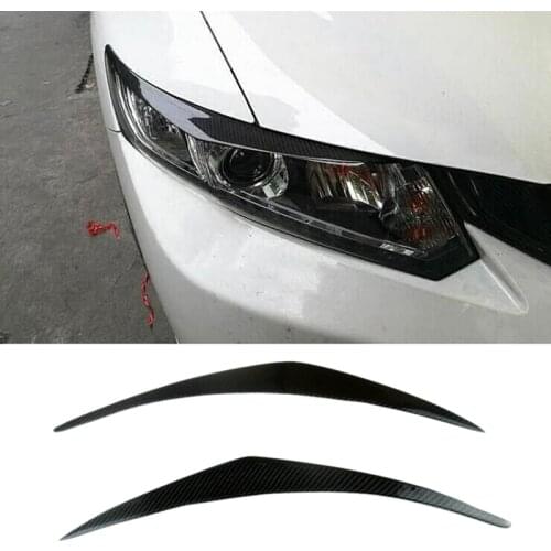 For Honda Civic 9Th 2012-2015 Carbon Fiber Headlights Eyebrows Sticker Decoration Trim