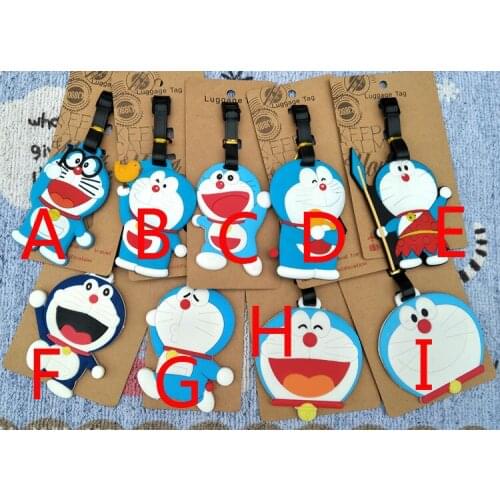 Doraemon Series Anime Luggage Tag PVC Pendants Portable Travel Label Suitcase Address Baggage Holder tags Gifts