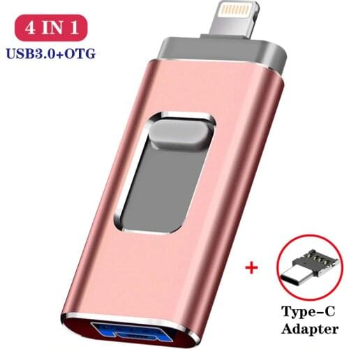 For iphone Lightning ios OTG flash drive memory stick type c pendrive type-c USB Flash Drive 16GB 32GB 64GB pen drive usb3.0
