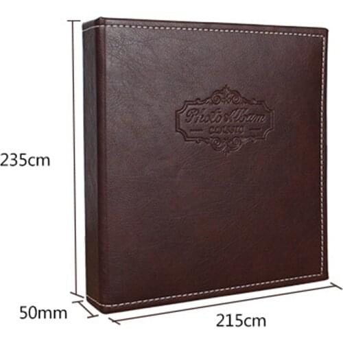 Photos Album Scrapbook Life Photograph Postcard Record Album Loose-leaf PU Cover Large Photos Albums 100 Sheets Recipe Book XX