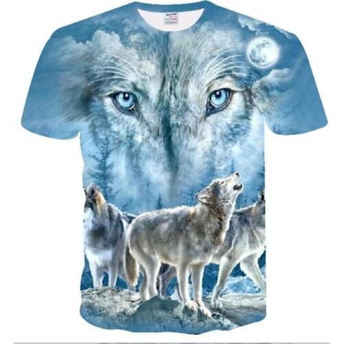 Wolf 3D Printing T-shirt Men And Women Novelty Animal Summer Popular Fashion Casual Cool Harajuku Hip-hop Oversize Top Clothing