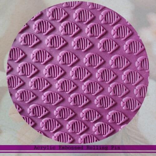 Fish Pattern Baking Tools Cookie Decorating Embossed Fondant Sugar craft Cake Decorating Rolling Pin