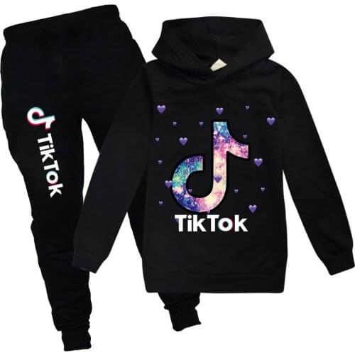 Tik Tok Autumn Girls Clothing Sets Children Set Baby Girl Holiday Sports Suit Tracksuit Fashion Kids Clothes Set