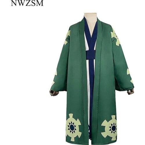 ONE PIECE Roronoa Zoro cosplay Land of Wano Japanese kimono set cosplay costume