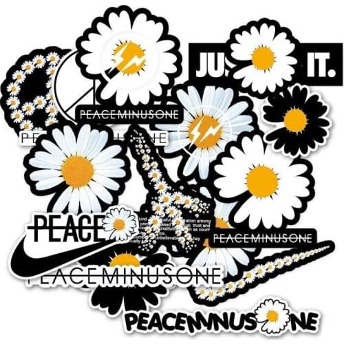 Cute Little Daisy Waterproof and Traceless White Glue Trolley Case Sticker Laptop Personalized Decorative Sticker Painting