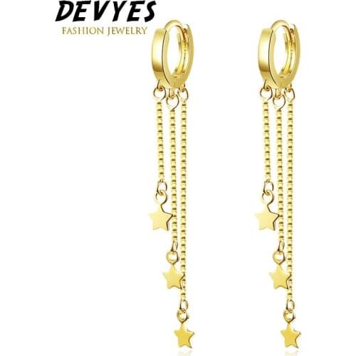 Trendy Elegant Long Tassel Earrings For Women Luxury Simple Retro Stars Exaggerated Drop Earrings For Wedding Party Jewelry