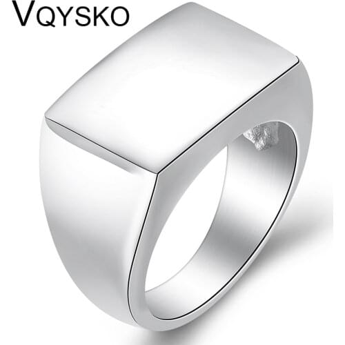 Fashion High Polished Signet Solid Mens Rings Wholesale Hot Selling Jewelry 316L Stainless Steel Biker Ring for Men