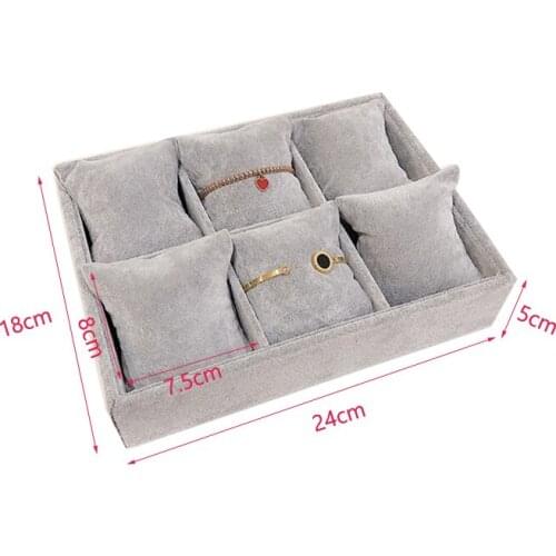 Brand New Ice gray Bracelet watch storage box display stand dust-proof glass transparent Bangle box Jewelry Organizer Tray