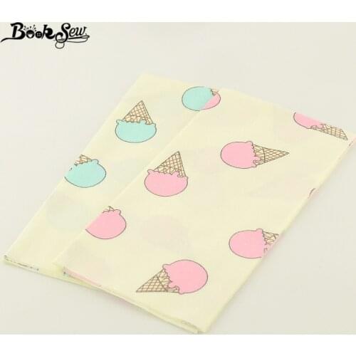 New Arrvials 50cmx100cm Home Textile Quilting Patchwork Bedding Clothing Booksew Fabric 2 Pcs/lot Ice-scream Style Cotton Twill