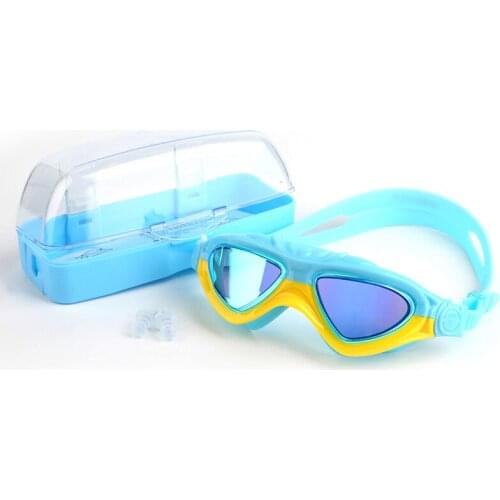 C205 The new large field of view plating waterproof anti - fog anti - UV boys and girls universal Swim children goggles