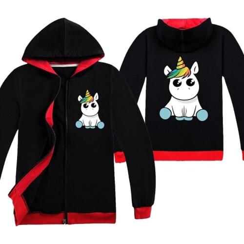 New Unicorn long-sleeved hooded zipper cardigan jacket European and American fashion cartoon sports boy baby casual jacket