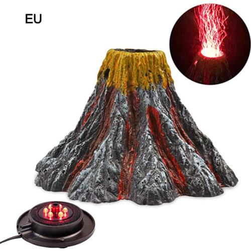 New Aquarium Volcano Ornament Light Night Kit Air Bubbler Desktop Decorations for Fish Tank Aquarium Bubbler Gift with LED Light