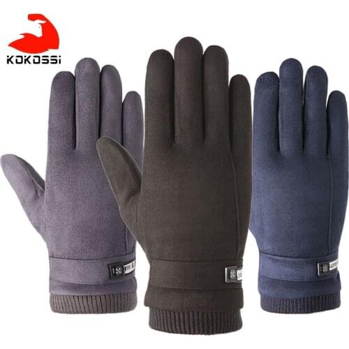 KoKossi Ski Gloves Velvet Warm Gloves Wear Resistance Windproof Non-slip Breathable Index Finger Touch Screen Design Ski Gloves