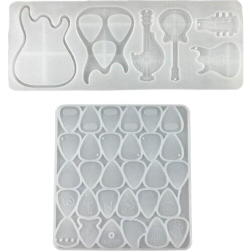 Guitar Picks Epoxy Resin Mold Guitar Plectrums Keychain Pendant Storage Box Silicone Mould DIY Crafts Guitar Thumb Finger Picks