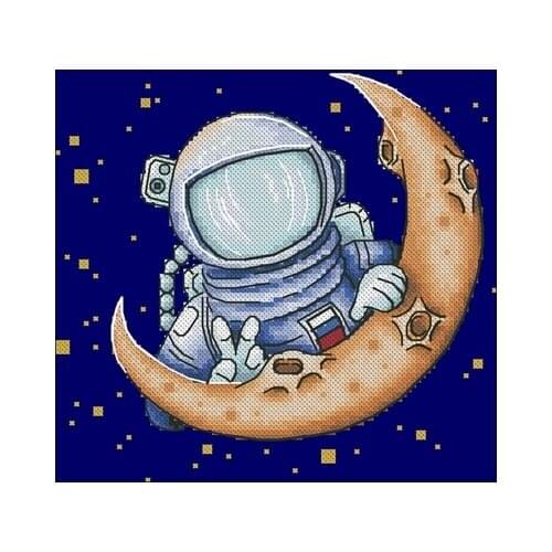 Space Space-14CT Counted Cross Stitch 11CT 14CT 18CT DIY Chinese Cross Stitch Kits Embroidery Needlework Sets