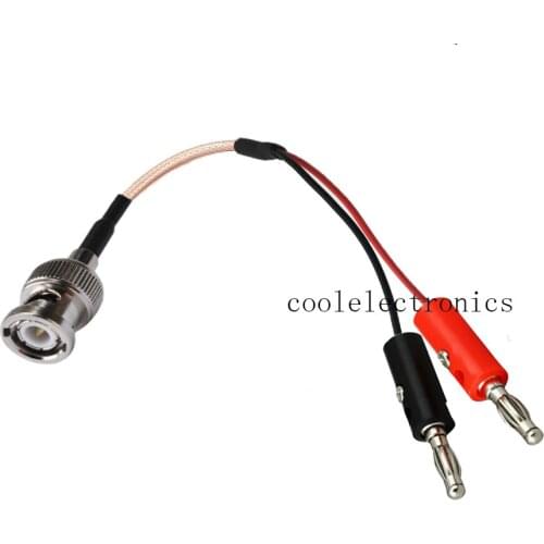 BNC Plug Male to Dual 4mm Banana Plug Connector RG316 Pigtail Cable 30/50cm 1/2/3/5/10m