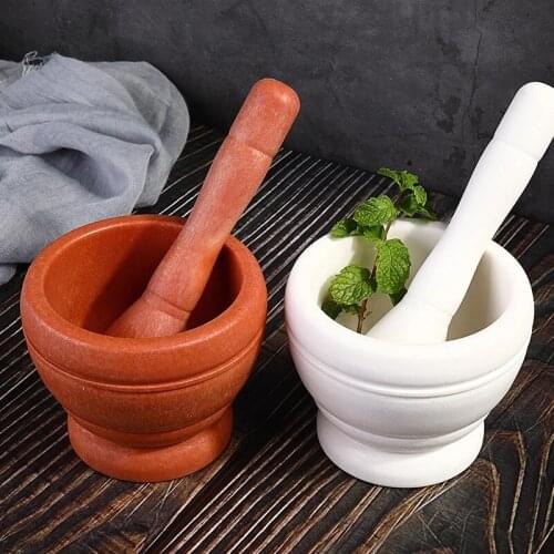 Mortar Pestle Spice Crusher Manual Mash Garlic Herbs Pepper Grinder Household Masher Kitchen Utensils Tools