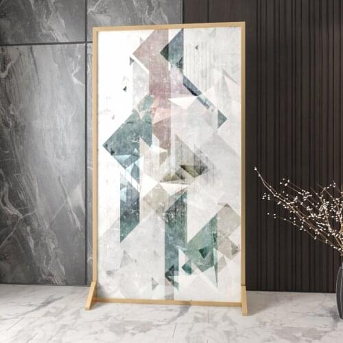 Light luxury entrance art screen partition living room metal floor entrance entrance Nordic mobile screen small apartment